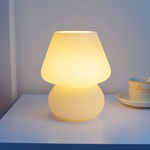 sxysxysxy LED Tischlampe Glas Nachtlicht 3000K Dimmbar Tischleuchte mit Dimmschalter Modern Einfache Nachttischlampe fur Schlafzimmer Wohnzimmer Kinderzimmer Dekorative H19*D14CM,C von SXYSXYSXY