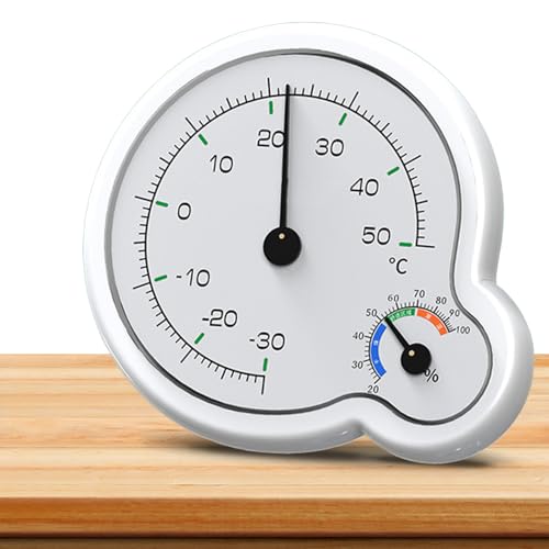 Analoges Thermografhygrometer - Wandschreibtisch Doppelwahl -Thermograph Hygrometer - Temperaturfeuchtigkeit Überwachung Maßstab genaue Messung für den Wohnzimmer von syayw