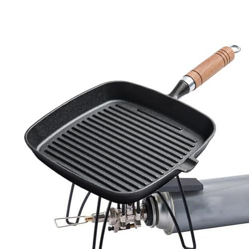 Grillplatte – Non-Ust Flust-Regoad Grill Pan Fon Eisen Fon | Ergonomische Wärmespeicherung | Multifunktionale Küchenutensilien, Sandwich- von syayw