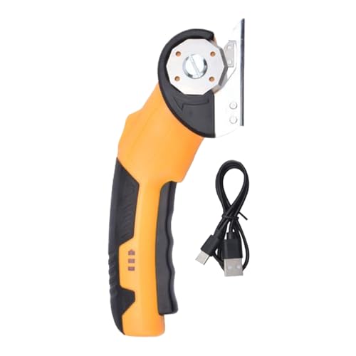 Kartonschneider - Wiederaufladbarer Cutter Mit Sicherheitsverriegelung Und LED Licht,Tragbare Elektroschere Für Teppiche Garage Leder Industrie Karton Küche Handwerk Stoffe von syayw