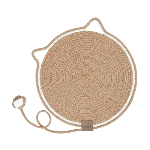 Kratzmatten Für Katzen - Runder Horizontaler Kratzer mit Ball Spielzeug,Zubehör Möbelschutz Mit Ösen Für Wand Couch - Für Zuhause Wohnzimmer Schlafzimmer Wand Sofa Teppich von syayw