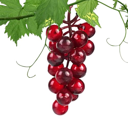 Künstliche Weintrauben-Ornament, künstliche Trauben-Cluster, Schwarze lila grüne Trauben mit 18 Stück Trauben, Gefälschte Traubenbündel mit Mehreren Farben, künstliche für Räume von syayw