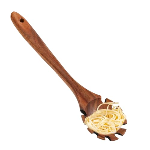 Pasta Spoon – Fork Pasta aus Holz | Forks Zahnpasten für das Spaghetti-Sieb | Nudelkiller aus hartem Holz | Spaghetti-Server | Rustikaler Küchenlöffel zum Servieren von Nudeln und Kochen von syayw