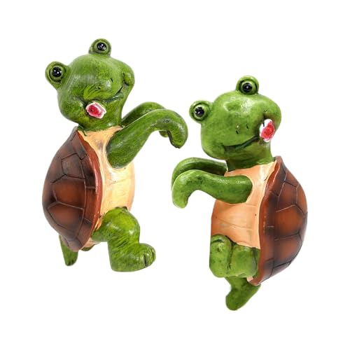 Pflanzendekoration Für Töpfe | 2 Stück Schildkröten Rankfiguren Kletterfigur - Tier Deko Für Garten Balkon Terrasse Außenbereich Wohnbereich von syayw