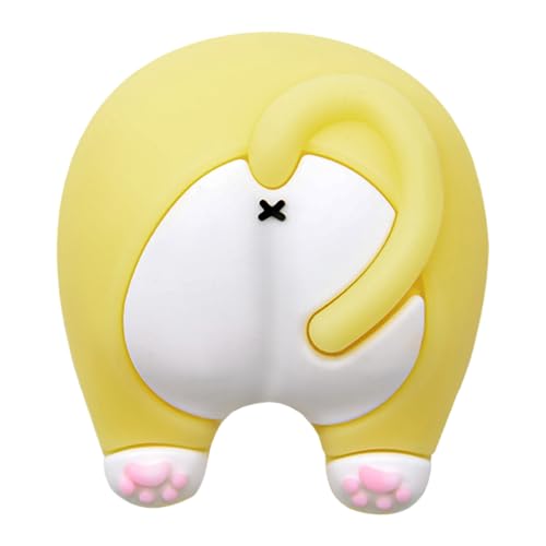 Türknauf Stoßfänger - 3x niedliche Katzen -Butt Türgriff Stoßfänger Stopper Kleber | 19G PVC Kein Bohrschock Absorbierender Wandschutzschutz für das Lernraum, Badezimmer von syayw