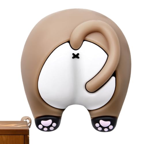 Türknauf Stoßfänger - 3x niedliche Katzen -Butt Türgriff Stoßfänger Stopper Kleber | 19G PVC Kein Bohrschock Absorbierender Wandschutzschutz für das Lernraum, Badezimmer von syayw