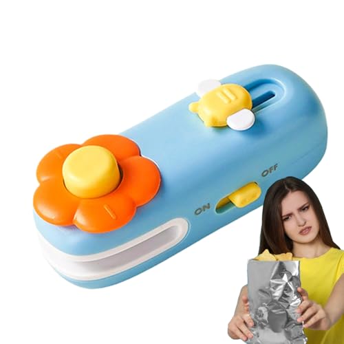 syayw 2 in 1 Beutelversiegler und Schneider - Blumen- Und Lebensmittelversiegler,Magnetisches 2 In 1 Tragbares Haushalts Versiegelungsgerät Für Lebensmittel Snacks Kekse Küchenaufbewahrung von syayw
