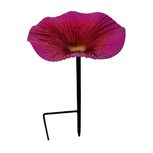 syayw Vogelbad Für Den Außenbereich - Garten Vogelbad Fütterung Mit Metallstab,Wasserdichtes Vogel-Bad In Blumenform Als Gartendeko Mit Metallstab Für Garten Terrasse von syayw