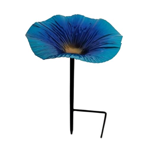 syayw Vogelbad Für Draußen | Ständer Vogeltränke Mit Futterschale - Wasserdichtes Vogel-Bad In Blumenform Als Gartendeko Mit Metallstab Für Garten Terrasse von syayw