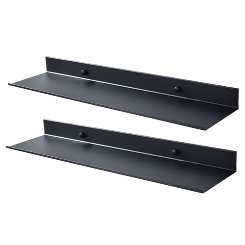 syayw Wandregale Schwebend - 2er Set Aus Aluminiumlegierung Wandregale | Stabile Deko Regale Für Wohnungseinrichtung | Als Bücherregal Badezimmerregal Oder Für Die Küche - Montageset Inklusive von syayw