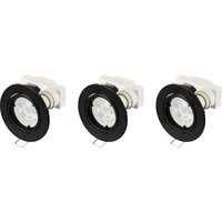 LED-Einbauleuchte 3er Set led GU10 3 w Schwarz - Sygonix von sygonix