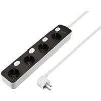 Sygonix - SY-6118236 Steckdosenleiste mit Schalter 4fach Schwarz, Weiß Schutzkontakt 1 St. von sygonix