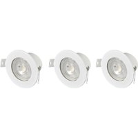 SY-6417586 LED-Einbauleuchte 3er Set Warmweiß bis Neutralweiß led led 5.5 w Weiß - Sygonix von sygonix