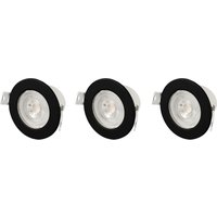Sygonix SY-6418010 LED-Einbauleuchte 3er Set LED LED 5.5 W Schwarz von sygonix