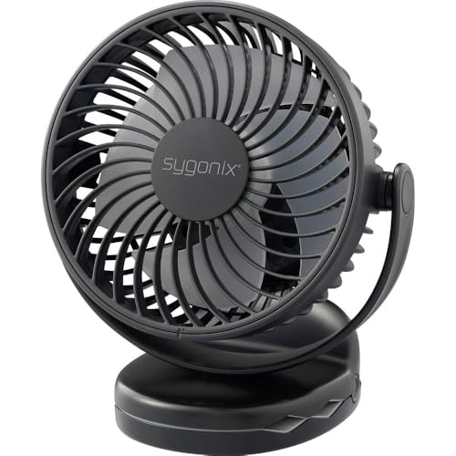 sygonix Akku-Ventilator 4 W Schwarz mit Akku von sygonix