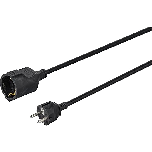 sygonix SY-4872636 Strom Verlängerungskabel 16A Schwarz 5.00m H05VV-F 3G 1,5mm² von sygonix