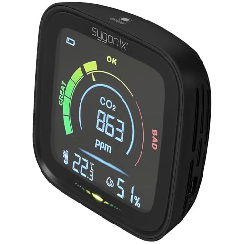 sygonix Thermo-/Hygrometer mit CO2-Angabe Schwarz von sygonix