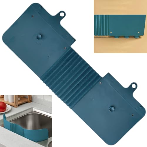 syiyunran Handwaschbecken Spritzschutz Sink Splash Guard - Dunkelblau, 1 Stück, SpüLbecken Wasserhahn Spritzschutz, Wiederverwendbar, Geeignet für Arbeitsplatte Badezimmer Küche von syiyunran
