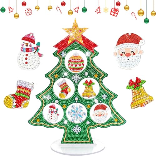 sylbx 5D Diamond Painting Weihnachten Deko,5D DIY Diamond Painting Weihnachten Weihnachtsbaum,Doppelseitige 5D Diamant Painting Weihnachten,Weihnachts Tischdeko Geschenk,Weihnachten Geschenke Basteln von sylbx