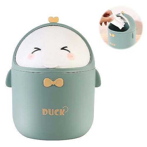 sylbx Mini Mülleimer mit Deckel,Niedlich Mini Desktop-MüLleimer,Cartoon Table Trash Bin,TischmüLleimer für den Waschtisch, Küche, Badezimmer, BüRo Schreibtisch, WC, Auto von sylbx