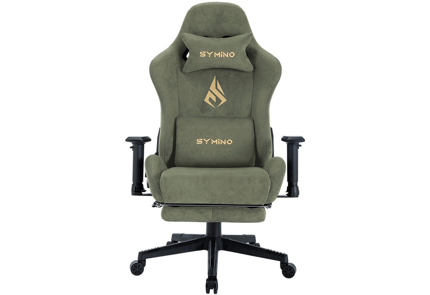 symino Gaming-Stuhl Drehstuhl, verstellbare Armlehnen und Rückenlehne, Memory Foam Kissen, mit Fußstütze, Grün symino Gaming-Stuhl Drehstuhl, verstellbare Armlehnen und Rückenlehne, Memory Foam Kissen, mit Fußstütze, Grün von symino