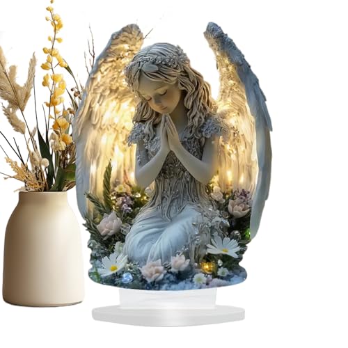 Angel Decor,2D Acryl Gebetsengel-Schild Weihnachtsdekoration | Friedliche Ornamente Deko Mittelstück für Wohnzimmer Arbeitszimmer Schlafzimmer Büro Eingangsbereich | Für Tisch Außenbereich von szaluyk