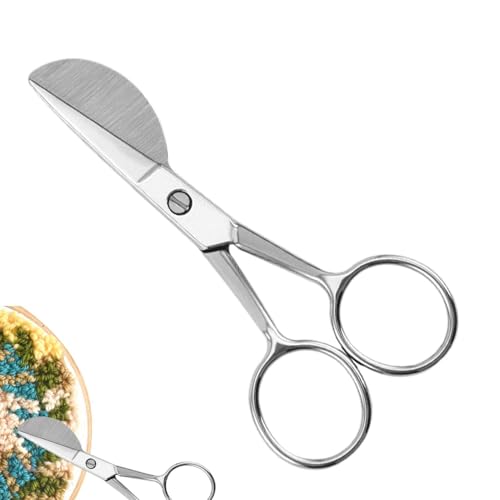 Applikationsschere, 4,72-Zoll-Entenschnabel-Applikationsklingenschere aus Edelstahl, Ergonomisch gebogene Teppichschere mit versetztem Griff für getuftete Teppiche von szaluyk