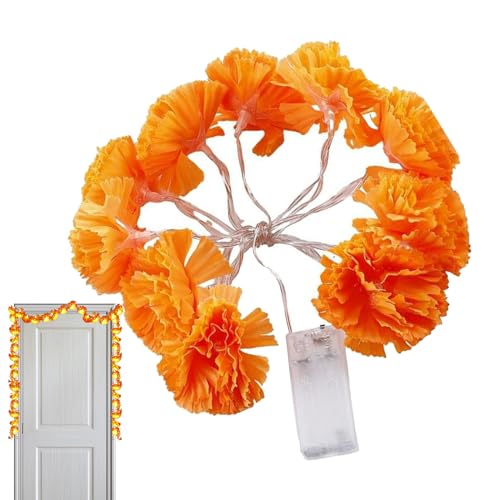 Beleuchtete Ringelblumenstiftgirlande - LED Künstliche Blumenschnur | Batteriebetriebsäure Für Tag Der, Diwali, Hochzeit, Festival, Party Und Heimdekoration Beleuchtete Ringelblumenstiftgirlande - LED Künstliche Blumenschnur | Batteriebetriebsäure Für Tag Der, Diwali, Hochzeit, Festival, Party Und Heimdekoration von szaluyk