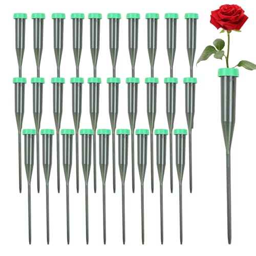 Blumenrohre mit Kappe - 200 g Blumenwasser | 30 Stücke Grüne Flusswerfer Röhrchen | Pflanzenpflegeversorgungen Lilie Rack Schlafzimmer lebende Milkweed testrousable Plastik Florral Watter Fläschchen, von szaluyk