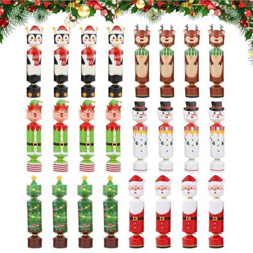Christmas Crackers - 24 Stück Christmas Cracker Set - Festliche Dekorationsartikel und Tischdekoration für Familien mit Kindern und Mädchen für Thanksgiving Feiertagsfeier Christmas Crackers - 24 Stück Christmas Cracker Set - Festliche Dekorationsartikel und Tischdekoration für Familien mit Kindern und Mädchen für Thanksgiving Feiertagsfeier von szaluyk