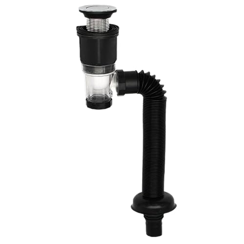 Flexible Sink -Abflussrohre - Erweiterbarer Schlauch, plünderungspflichtiger Falle | Verstellbarer Plastikabflusssatz für Küche, Bad, Wohnmobilwaschbecken; Einfache Installation P -TRAP mit Leckdichtu von szaluyk