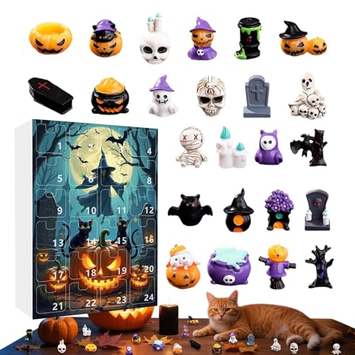 Halloween Adventskalender 2025, 24 Tage Countdown-Party Gefälligkeiten für Alter 3 bis 8 Jahre, Schatzkasten Spielzeugkiste, Goodie Bag Stuffers, Countdown-Kalenddar-Überraschungsgeschenke für Kid Par von szaluyk