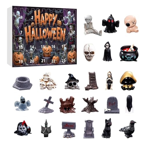 Halloween Collectibles Advent | 24-Tage-Harz Countdown | Gruselige Figur Set | Desktop -Ornament | Spooky Skulpturen | Windowsilling Toyshelf Kaminmanteldekor | Halloweenn Display von szaluyk