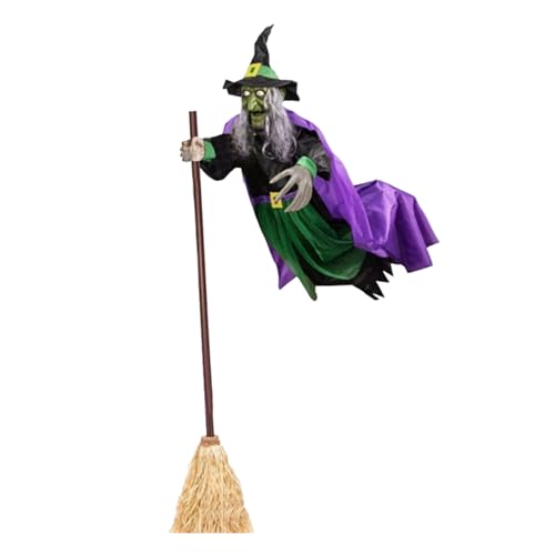 Halloween Hexendekoration,Schwebende Hexe Mit Licht - Beleuchtete Festliche Dekorationsrequisiten Für Partys Feste Gartenversammlungen Outdoor Aktivitäten Terrasse von szaluyk