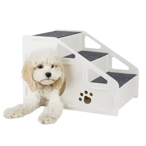 Haustiertreppe - rutschfeste Treppen für kleine Haustiere - 4 Stufen Rampe Für Tierhaus,Für Hohes Bett Couch Spielbereich Kleine Mittelgroße Große Katzen Hunde von szaluyk