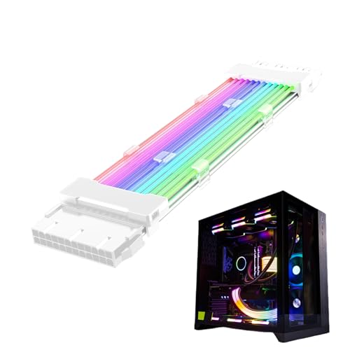 RGB Power Extension Cables - ARGB ATX -Kabelkit mit Synchronisierungsfunktion | PSU -Kabel für benutzerdefinierte PC -Builds, Computer, ästhetische Mods und LED -Beleuchtungseffekte von szaluyk