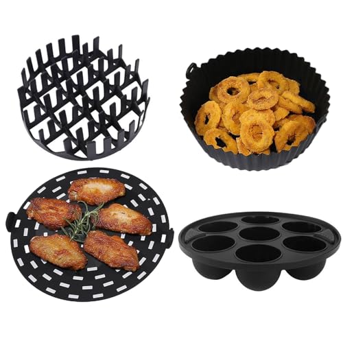 Silikon Air Fryer Liners - Stücke Antihaft Liner für Air Fryer Basket | Hitzebeständiges Backblech für Braten, Mikrowelle, Backofen, leicht zu reinigen und wiederverwendbar Küche Kochzubehör Silikon Air Fryer Liners - Stücke Antihaft Liner für Air Fryer Basket | Hitzebeständiges Backblech für Braten, Mikrowelle, Backofen, leicht zu reinigen und wiederverwendbar Küche Kochzubehör von szaluyk