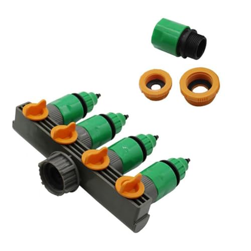 szaluyk Gartenschlauch-Verteiler – 4-Wege-Wasserhahn-Verteiler | Haushaltsschläuche-Anschlussadapter mit Absperrventilen für Gartenbewässerung von szaluyk
