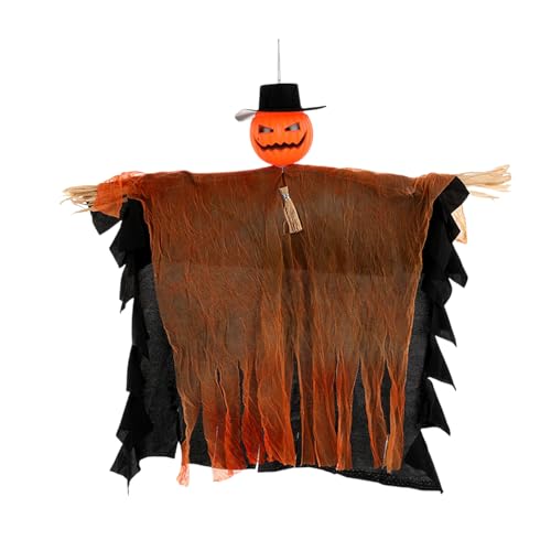 szaluyk Geist Dekoration | Halloween-Deko Für Draußen,Gruselige Vogelscheuche Mit Bewegbarem Kopf Und Armen Für Halloween Garten Terrasse Hof Baum Wand Fenster von szaluyk