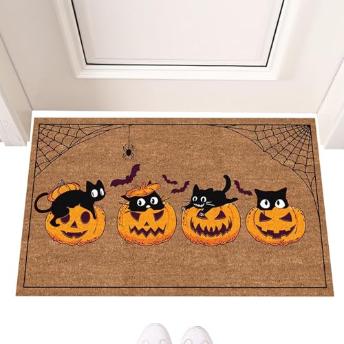 szaluyk Halloween-Fußmatte, Halloween-Bodenmatte - Eingangstürmatte - Halloween-Kürbis-dekorativer Badezimmerteppich, kreative rutschfeste Bodenmatte für den Innenbereich szaluyk Halloween-Fußmatte, Halloween-Bodenmatte - Eingangstürmatte - Halloween-Kürbis-dekorativer Badezimmerteppich, kreative rutschfeste Bodenmatte für den Innenbereich von szaluyk