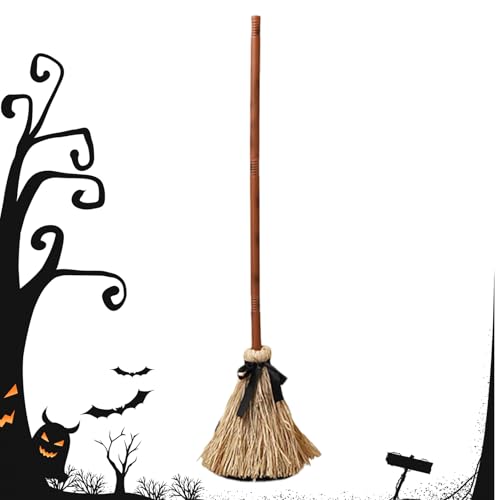 szaluyk Hexenbesen Requisite | Schweben Besen | Leuchtet Und Bewegt Sich Mit Gruselgeräuschen Für Innen/Außen, Partys & Hausflur Halloween von szaluyk