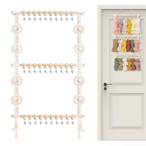 szaluyk Mädchen Haarreif-Aufbewahrung | Wandmontierbare Haarreif- & Schleifenhalterung - Platzsparendes Aufbewahrungssystem Für Wohnzimmer, Schlafzimmer Und Kinderzimmer von szaluyk