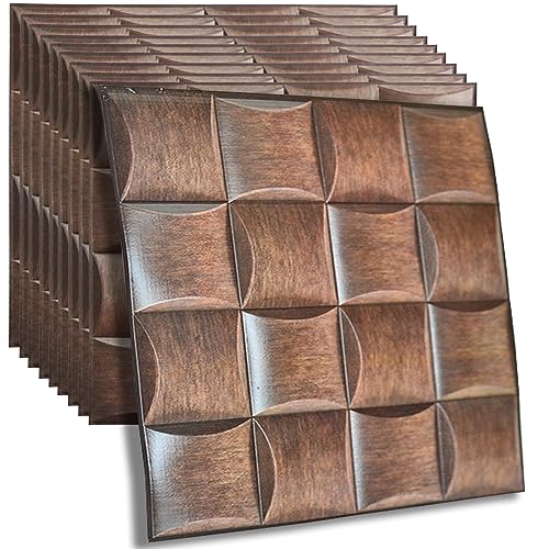 3D Wandpaneele selbstklebend,Wasserdichte PE Schaum,3d Holz Wandpaneele,Wohnzimmer Hintergrundwand Schlafzimmer Wanddekoration（30 * 30cm *10 Stück)(Holz) von szdianhai