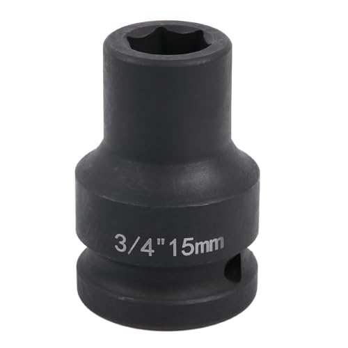 szkoo 3/4-Zoll-Antrieb, 15-mm-Schlag-Stecknuss, 6-Kant-Standard-Schlag-Stecknüsse aus Chrom-Molybdän-Stahl, metrisch szkoo 3/4-Zoll-Antrieb, 15-mm-Schlag-Stecknuss, 6-Kant-Standard-Schlag-Stecknüsse aus Chrom-Molybdän-Stahl, metrisch von szkoo