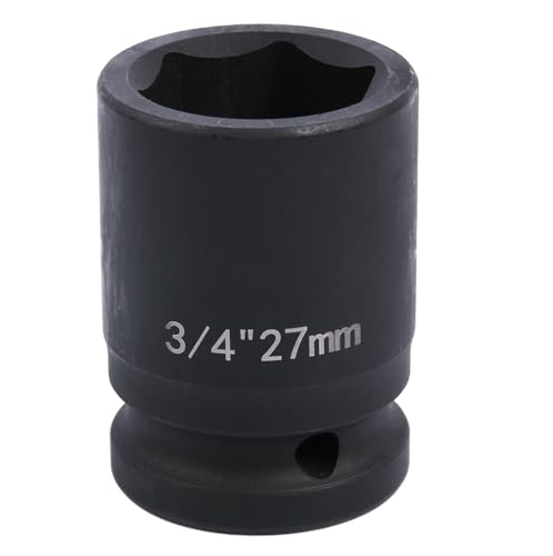 szkoo 3/4-Zoll-Antrieb, 27-mm-Schlag-Stecknuss, 6-Kant-Standard-Stecknüsse, hergestellt aus Chrom-Molybdän-Stahl, metrisch szkoo 3/4-Zoll-Antrieb, 27-mm-Schlag-Stecknuss, 6-Kant-Standard-Stecknüsse, hergestellt aus Chrom-Molybdän-Stahl, metrisch von szkoo