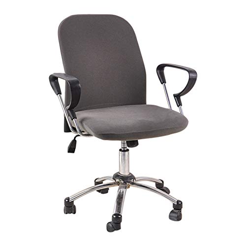 szlsl88 Bezug für Bürostuhl, 2-teilig, weich, abnehmbar, waschbar, Sessel, Schutz, Stretch-Case, robust, Ersatz für 4 Jahreszeiten (schwarz), grau, Einheitsgröße von szlsl88