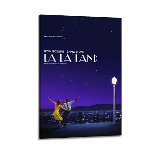 Szzmyo La La Land Filmposter, Leinwand, Schlafzimmer, Wohnzimmer, Dekoration, 20 x 30 cm, Rahmenstil von szzmyo