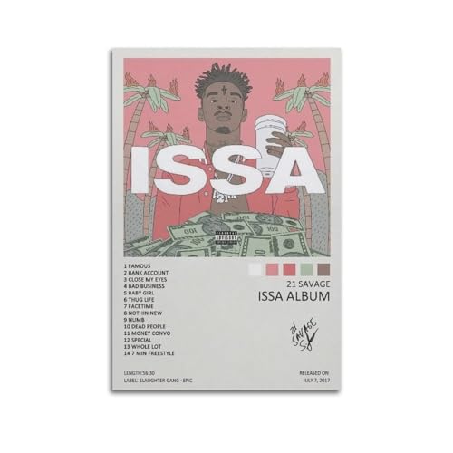 szzmyo 21 Savage Poster, Issa Album, Poster, dekoratives Gemälde, moderne ästhetische Leinwandposter, Schlafzimmer, Kunst, Wohnzimmer, Dekoration, Poster, 30 x 45 cm, ungerahmter Stil szzmyo 21 Savage Poster, Issa Album, Poster, dekoratives Gemälde, moderne ästhetische Leinwandposter, Schlafzimmer, Kunst, Wohnzimmer, Dekoration, Poster, 30 x 45 cm, ungerahmter Stil von szzmyo