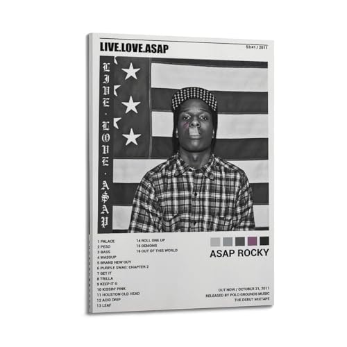 szzmyo Asap Rocky Poster Live. Love ASAP Album-Poster, dekoratives Gemälde, modern, ästhetisch, Leinwandposter, Schlafzimmer, Kunst, Wohnzimmer, Dekoration, Poster, 30 x 45 cm, Rahmenstil szzmyo Asap Rocky Poster Live. Love ASAP Album-Poster, dekoratives Gemälde, modern, ästhetisch, Leinwandposter, Schlafzimmer, Kunst, Wohnzimmer, Dekoration, Poster, 30 x 45 cm, Rahmenstil von szzmyo