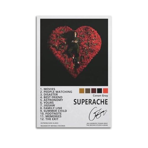 Szzmyo Conan Gray-Poster, Superache-Album-Poster, dekoratives Gemälde, moderne ästhetische Leinwand, Poster, Schlafzimmer, Kunst, Wohnzimmer, Dekoration, Poster, 50 x 75 cm, ungerahmter Stil Szzmyo Conan Gray-Poster, Superache-Album-Poster, dekoratives Gemälde, moderne ästhetische Leinwand, Poster, Schlafzimmer, Kunst, Wohnzimmer, Dekoration, Poster, 50 x 75 cm, ungerahmter Stil von szzmyo